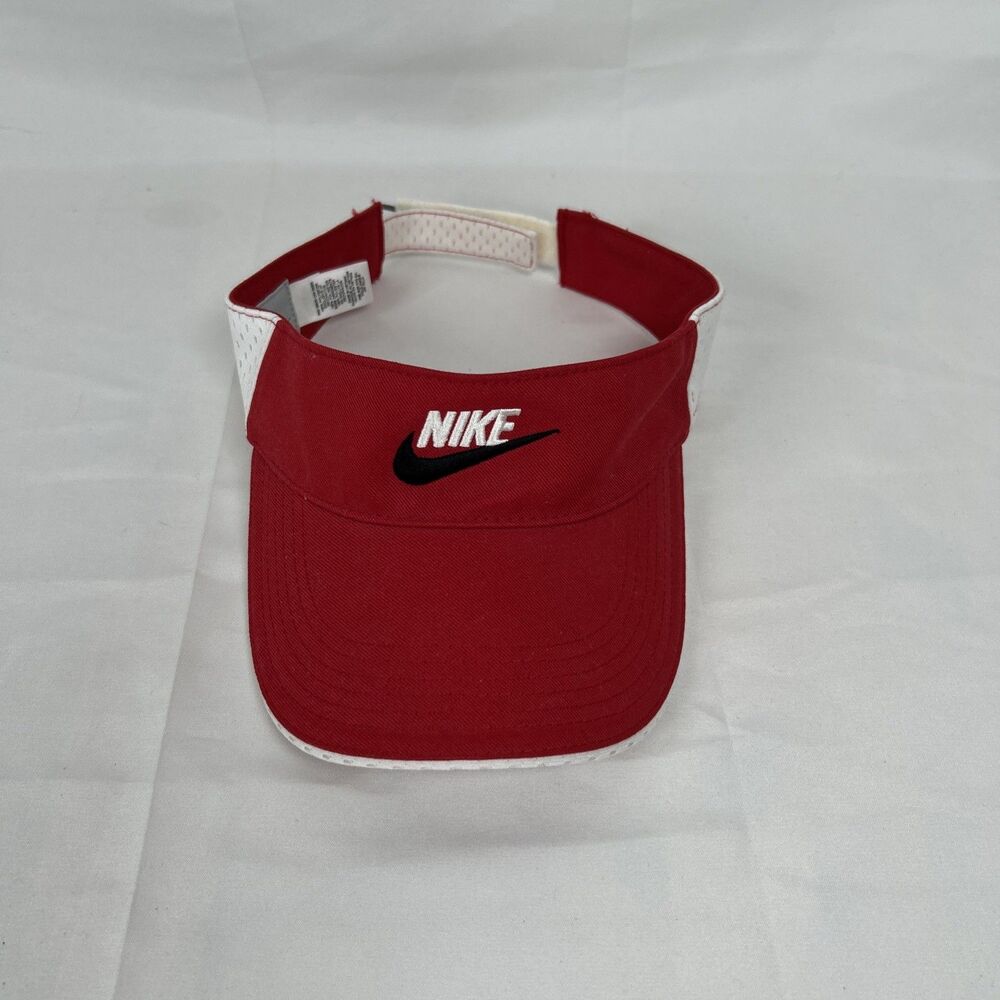 Nike Red Sun Visor Cap Women's One Size Golf Hat Tennis Pickleball Outdoor